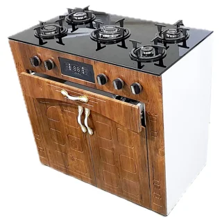 اجاق گاز 5 شعله هاکان مدل رو شیشه فندک دار دو درب 102414308