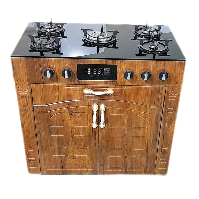 اجاق گاز 5 شعله هاکان مدل رو شیشه فندک دار دو درب 102414312
